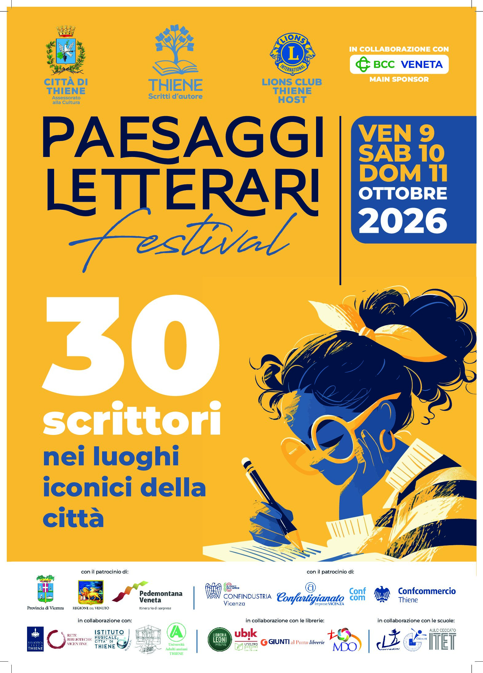 Festival Paesaggi Letterari Thiene: programma 9-11 ottobre